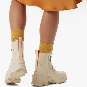 Sorel Cream Lace-Up Combat Brex Boots